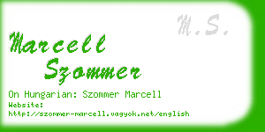 marcell szommer business card